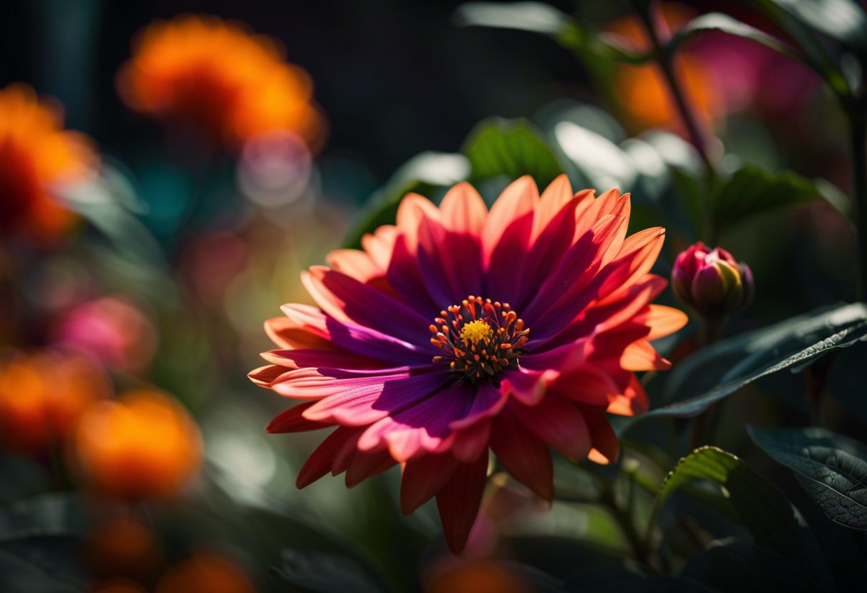 Close-up of vibrantly colored blooming flower in a natural setting.